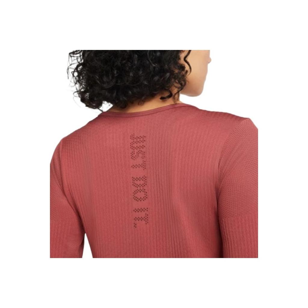 Nike Однотонный свитер с круглым вырезом и принтом логотипа, американская винтажная футболка с длинным рукавом Dopamine, женская футболка красного цвета BV3919-661