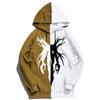 Готический темный принт, негабаритная толстовка с капюшоном для мужчин, зима-осень, молния, хип-хоп, с капюшоном