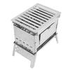 Silver Camping Stove Stainless Steel Folding Grill Wood Burning Stove  Outdoor Cooking