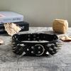 Wide Spikes Studded Leather Pet Dog Collar, Large Breeds, Pitbull, Doberman, M, L, XL Sizes, 3 Inch