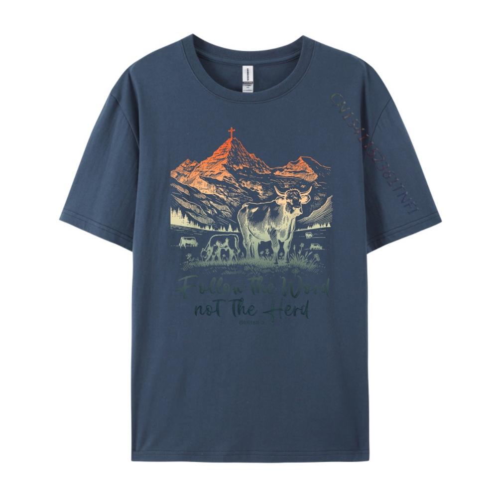 Follow The Word Not The Herd Isaiah Christian Jesus Camisas Basicas Hombre New Year Aesthetic T-shirt