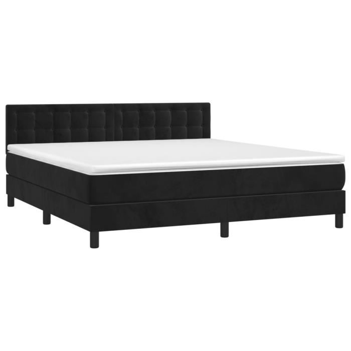 VidaXL Divan Bed with Mattress Black 180x200 Cm Velvet - Model 3141559