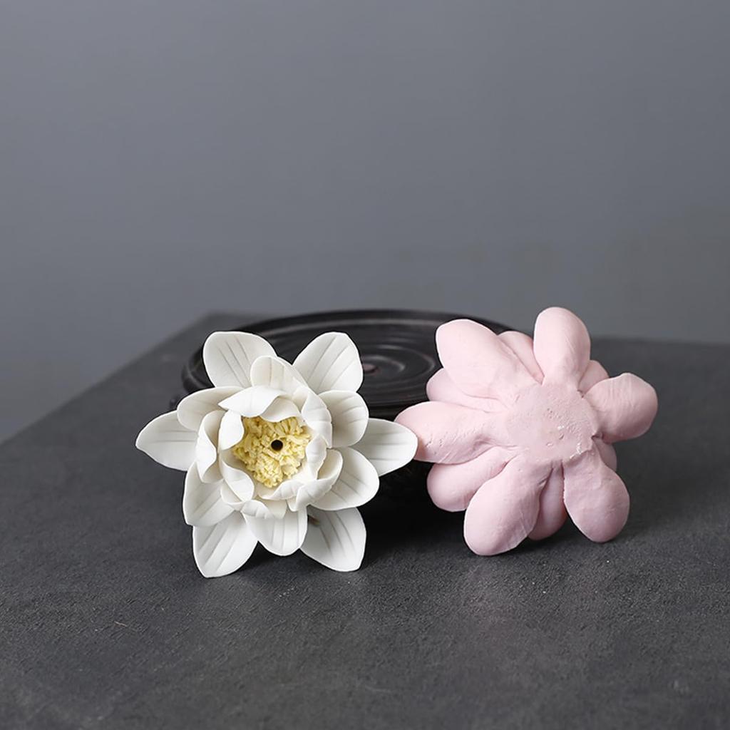 Lanito Ceramic Incense Burner with Lotus Flower Design, Stylish Incense Burner for Buddhist Altars, Relaxation, Meditation, Sleep, Study, Zen, Yoga,