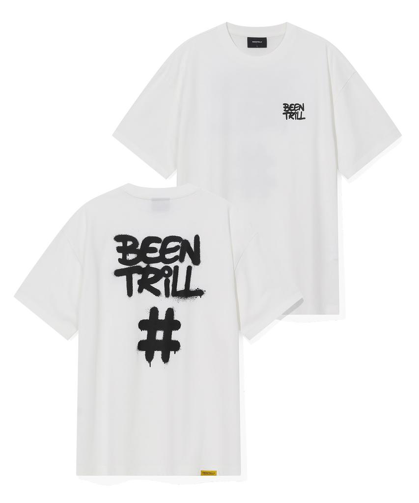 Футболка BEENTRILL с принтом-хэштегом (Белый с оттенком)