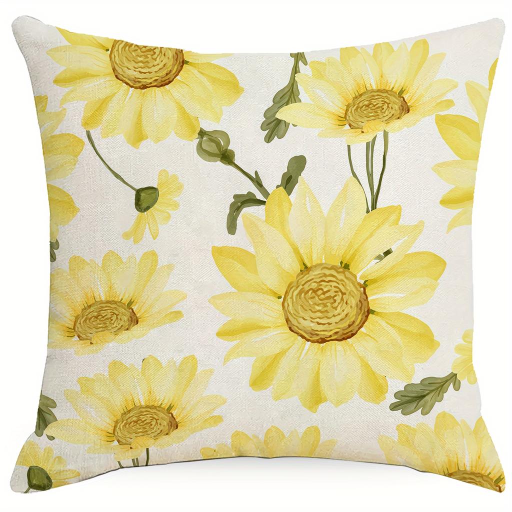 SpringSummer Flower Pattern Pillow Case Family Atmosphere Decoration Seasonal Sofa Decoration Office Cushion Decoration