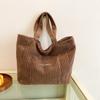 Autumn and Winter Large Capacity Women Shoulder Bag For Daily Used Corduroy Casual Tote Bags Ladies Commuting Handbags