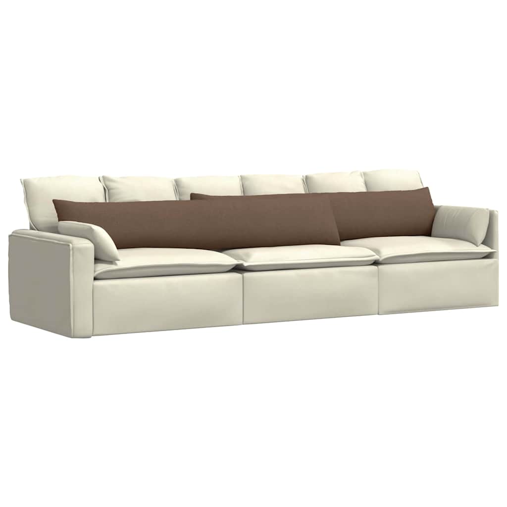 Sofa Cushions 2 pcs Brown 200 x 40 cm Fabric