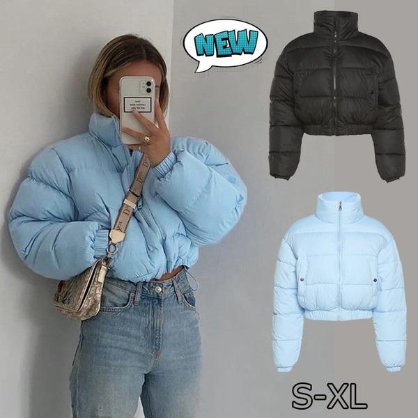 Женская короткая пуховая куртка с хлопковой подкладкой, парка, пальто на молнии, зимнее пальто с пузырьками, чтобы сохранить тепло, повседневная популярная уличная одежда