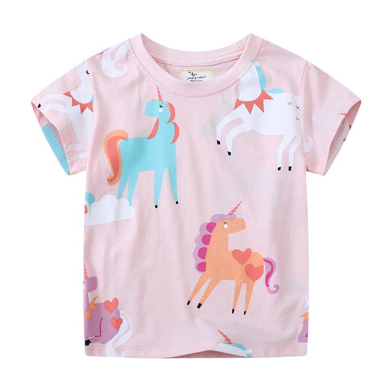 European & American Girls' Round Neck Cotton T-shirt - Summer Short Sleeve