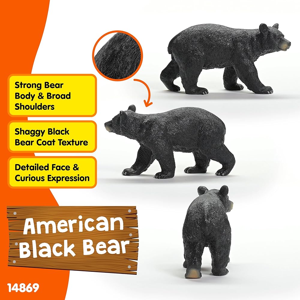 Фигурка Schleich Дикая природа Американский черный медведь 14869 Реалистичный дизайн Образовательная игрушка