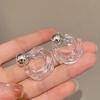 Korean Clear Acrylic Geometric C-shaped Hoop Earrings for Women Girls Earrings Party Travel Jewelry Gift