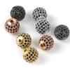 10mm Fashion Copper Crystal Charm Spacer Zirconia Round Beads for Jewelry Making Findings