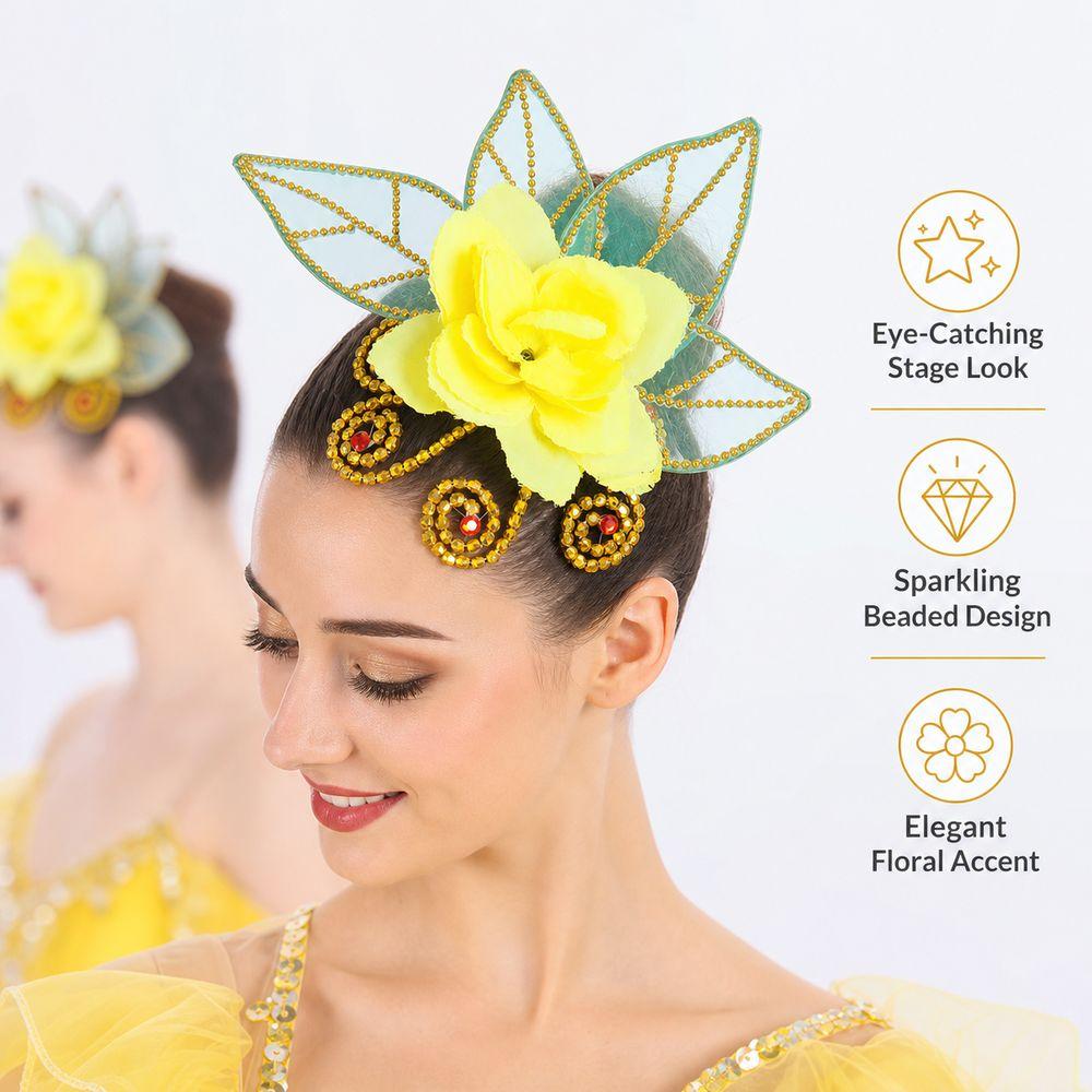 Decorative Style Dance Hair Flower Headpiece Glitter Performance Hairpiece Stage Shows