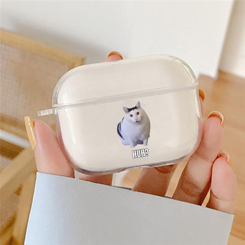 Крутой Забавный Кот для Чехлов AirPods 4 2024 Прозрачный Беспроводной Bluetooth Чехол для Наушников для Apple Airpods 1 2 3 Pro 2 Защитный Чехол
