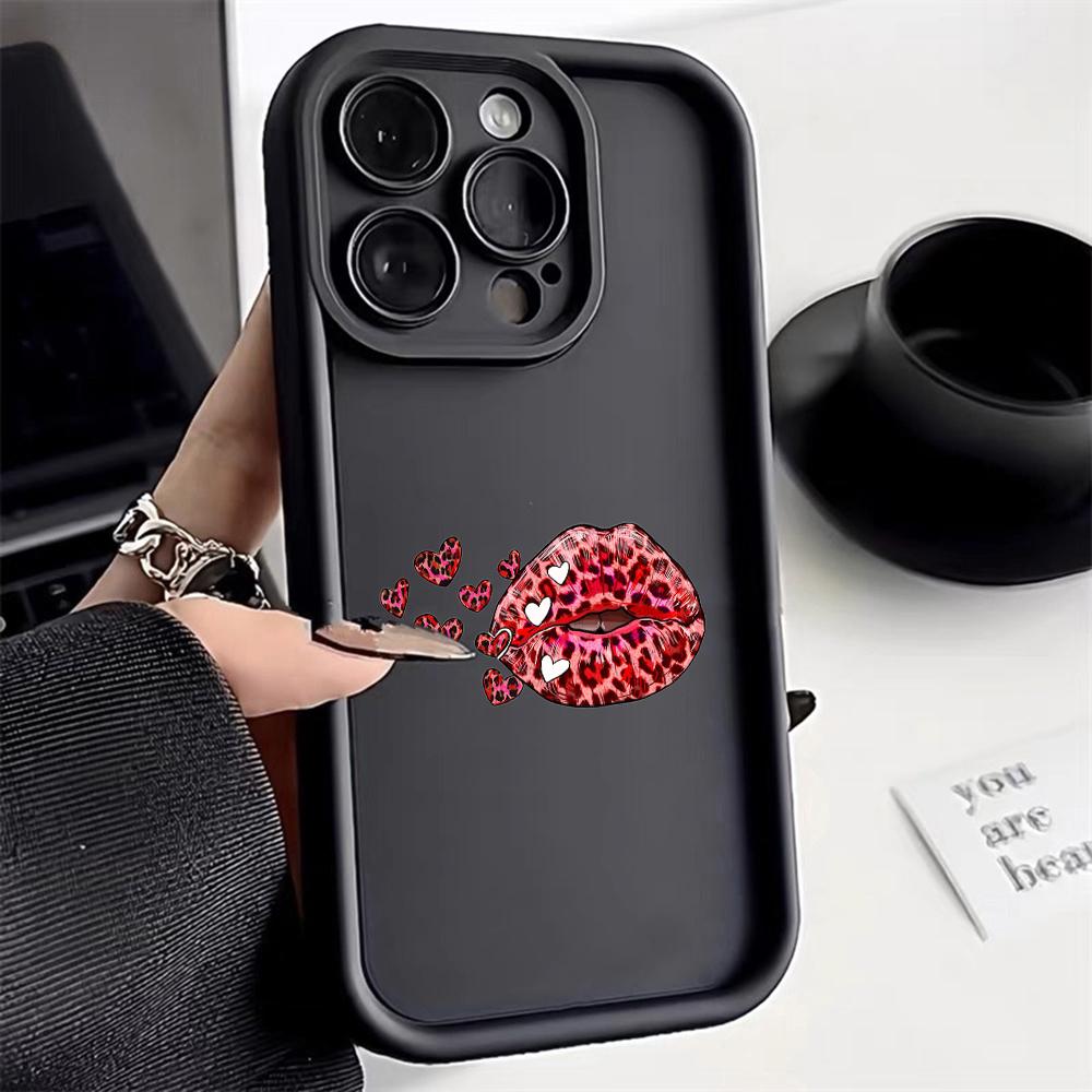 LZ21 Lips kiss design art силиконовый чехол для телефона Infinix Smart 9 Hot 40i Tecno Camon 20 Pro Moto G22 G30 OnePlus Google Pixel 9 противоударный задний чехол