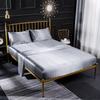 Роскошный атласный комплект постельного белья King Queen Size Простыня на резинке с наволочками Односпальный Двуспальный Домашний Однотонный Комплект постельного белья из искусственного шелка