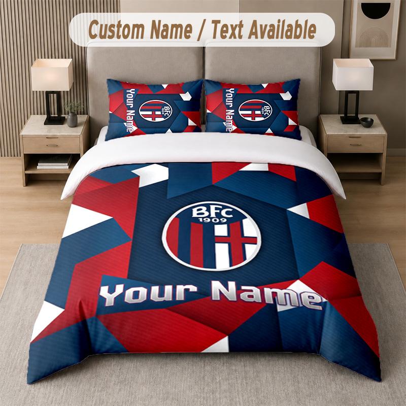 Bologna FC Design Bedding Set Custom Text 1 Duvet Cover & 2 Pillow Cases