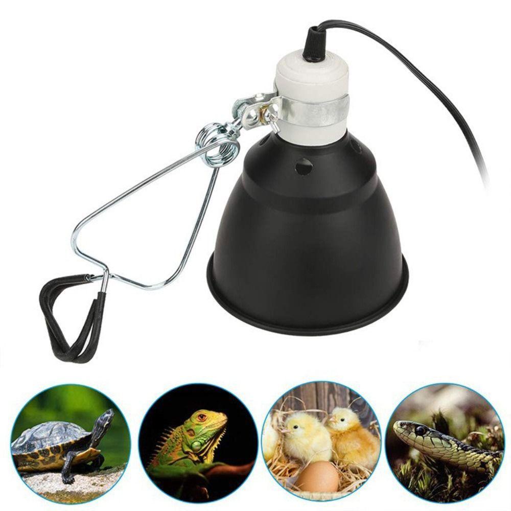 Black Reptile Heating Lamp 110-240V UVB Reptile Lamp Lampshade Emission Lamps  Reptile Terrarium