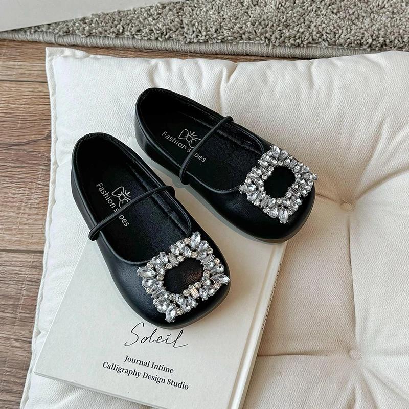 C' Loafer Shoes Детские балетки Детские туфли Мэри Джейн с бриллиантами Туфли для вечеринки Элегантные туфли принцессы