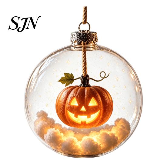 Dormitory Festive Accessory Halloween Glowing Sphere, Lighted Clear Ball Ornament, Cute Witch Seasonal Home Decoration Cat, LED Hanging for