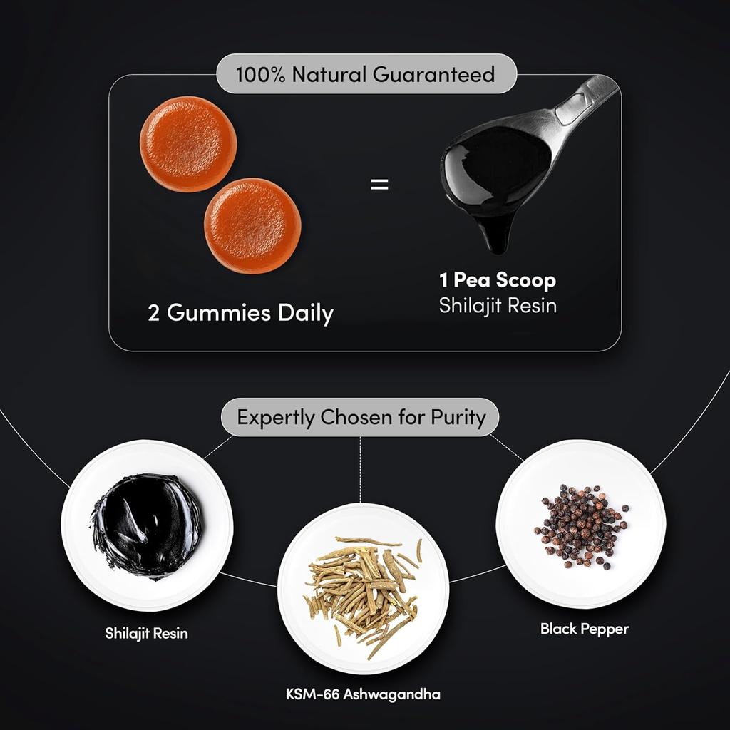 Man Matters Shilajit 60 Gummies For Men Energy Support Advanced Chewables No Added Sugar Daily Vitality Pack Of 1