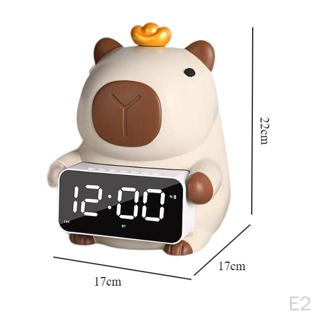 Capybara Figurine Bluetooth Speaker LED Alarm Clock Resin, Tissue Box Holder Table for Living