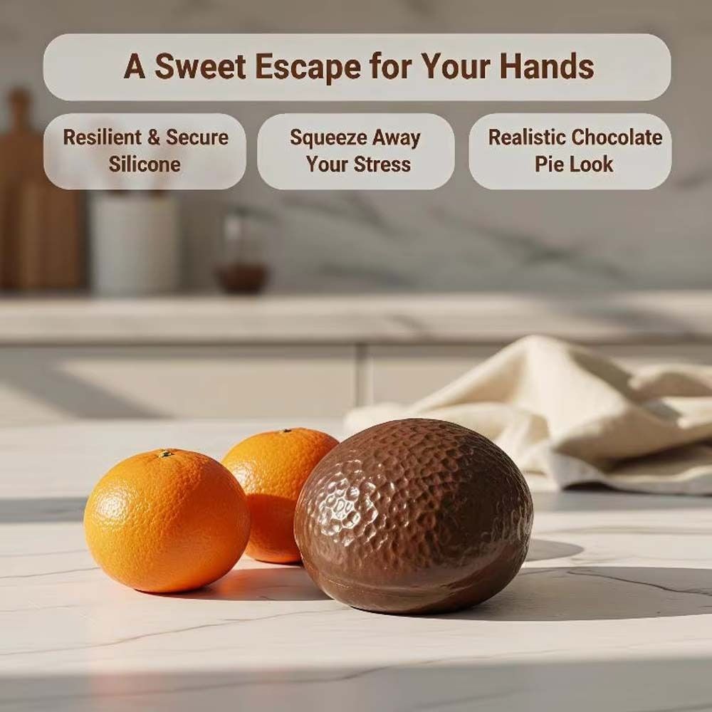 Round Blocks Filled Chocolate Pie Squishy Shapeable Sensory Fidget Ball Children Gifts