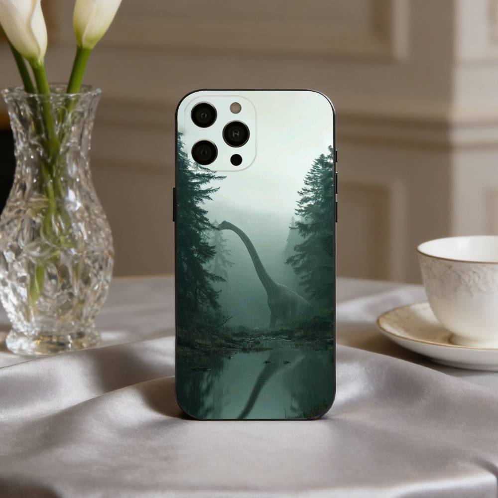 Крутая D-Динозавр Арт Чехол Для Телефона Для iPhone 17pro,16,15,14,13,12,11 Plus,Pro Max,XS,Мягкий Силиконовый Черный Чехол