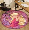 Barbie Pattern Round Rug, Indoor/Outdoor Mat, for Picnic, Gameroom, Bedroom, Office, Living Room, Home Decor Carpet, Birthday Gift