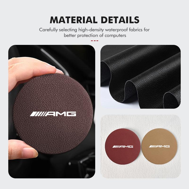 2Pcs Car Cup Holder Anti Slip Insert Coasters Pads Decoration For Mercedes Benz AMG C180 C300 W124 W176 W177 C200 C260 GLC CLE VB3