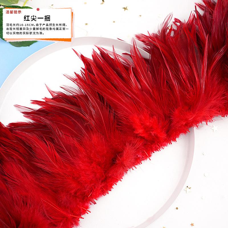 20Pcs57 Big Red Feather Diy Jewelry Accessories Clothing Handicrafts Decorative Materials