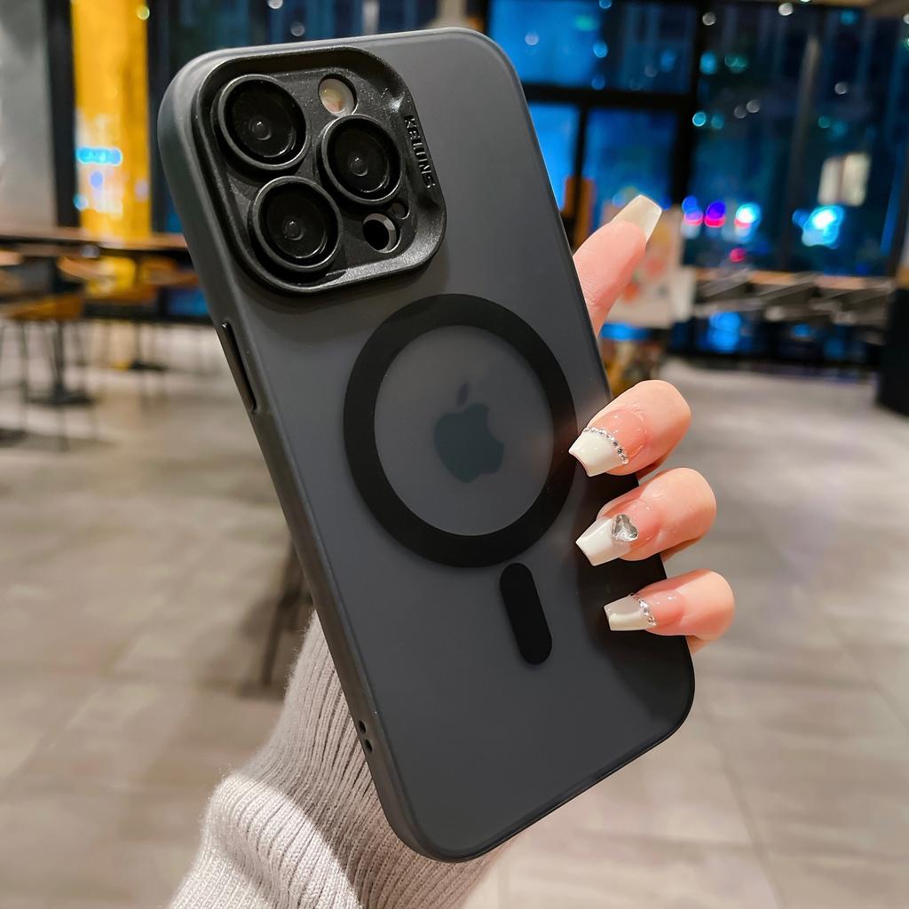 Подходит для матового магнитного чехла для iPhone 16, держателя для объектива Apple 15proMax и противоударного защитного чехла 14