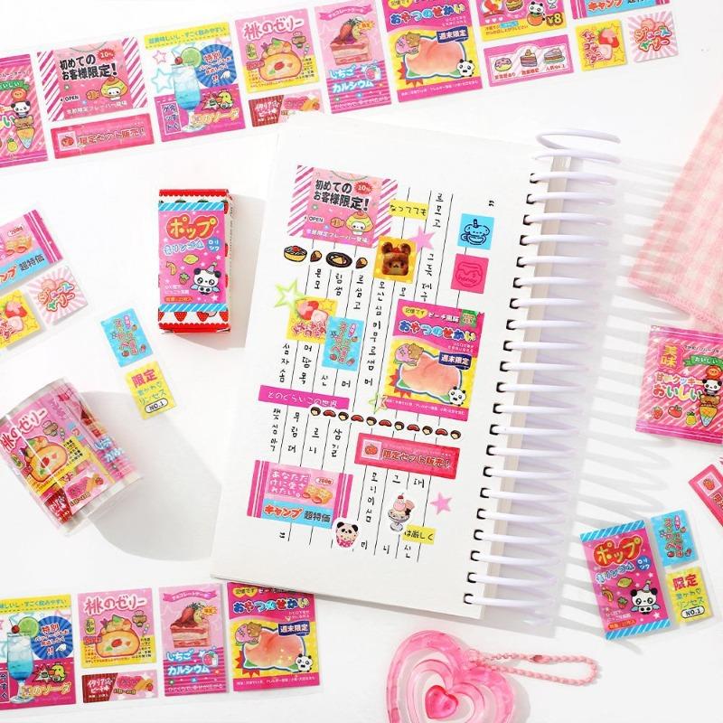 Sparkling Food Theme Washi Tape Stickers -Small Food Era Series Ins Style Journal Decor DIY Scrapbook Supplies for Planners
