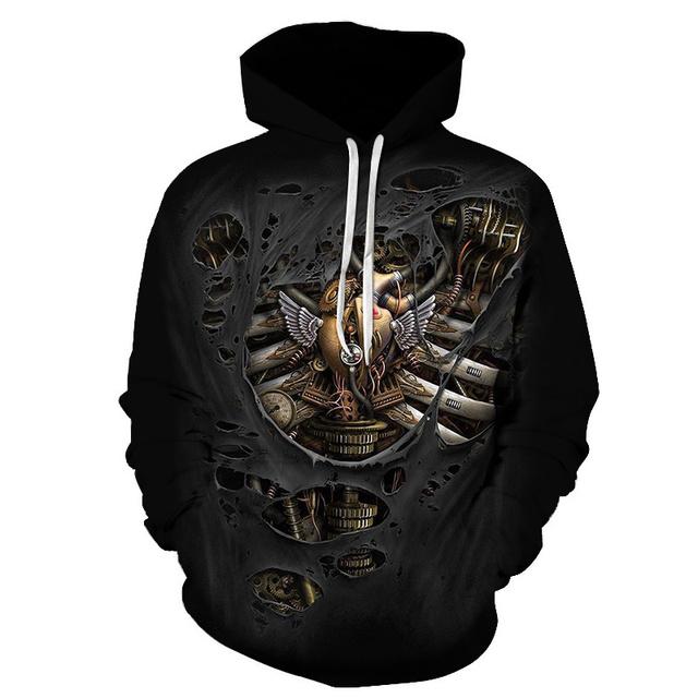 Men's Hoodie 3d Print, Horror Theme Hoodie Fashion Autumn and Winter Men's Sportswear