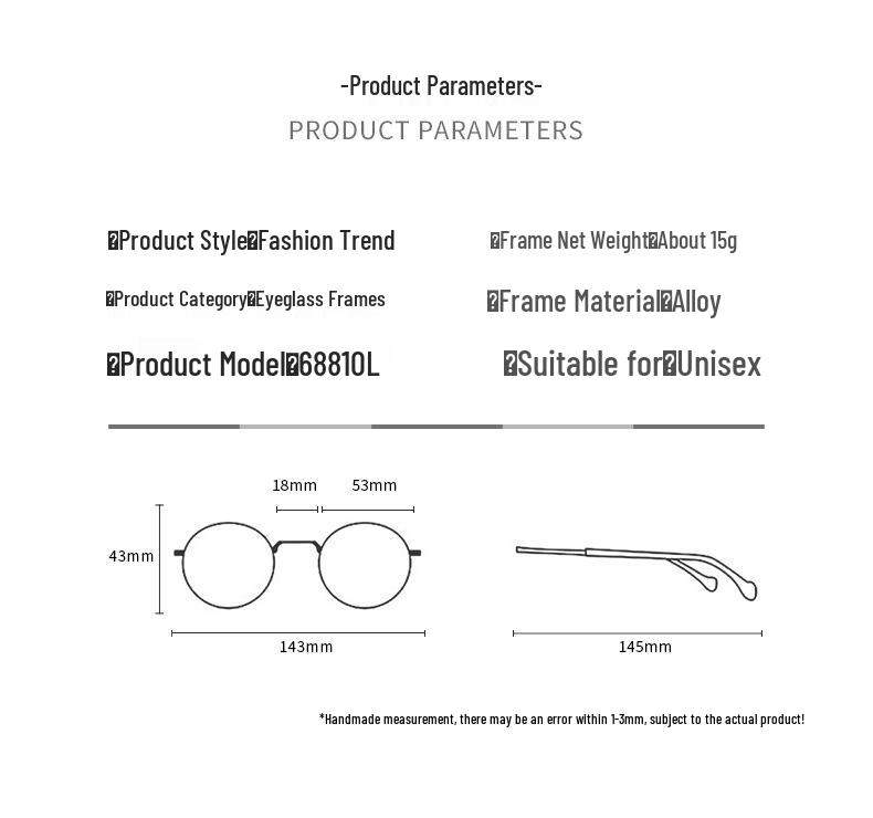 Danyang Men's Gold Rim Myopia Eyeglass Frames - Ultralight Comfortable Alloy Design