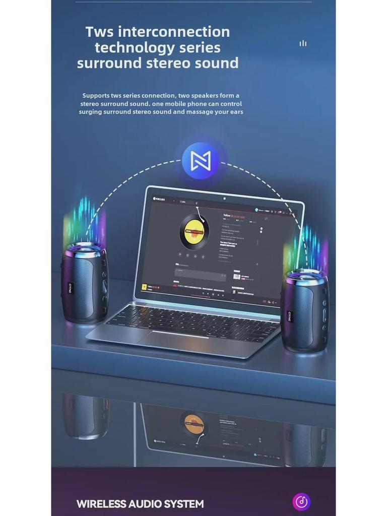 Умный беспроводной Bluetooth-динамик — компактный, громкий, портативный сабвуфер для дома, улицы и автомобиля