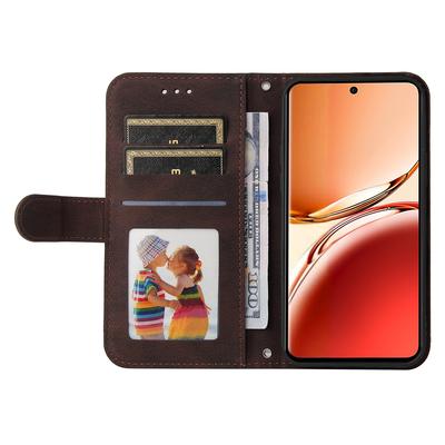 Для Oppo Reno12 F 5G Кожаные чехлы-кошельки Чехол для телефона с тактильным покрытием Подставка с ремешком
