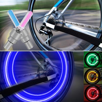 Многоцветный неоновый велосипедный светильник со спицами MTB, насадка для шин, колпачки клапанов, лампа для езды на велосипеде, предупреждающая головка, задний фонарь для велосипедов, мотоциклов