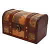 Vintage Wood Box Jewelry Storage Case Handmade Treasure Chest (Map)