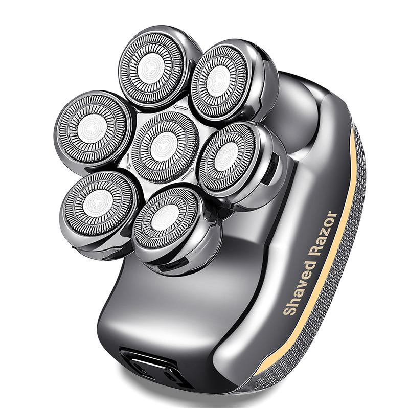 Немецкая точность 7-головочная электрическая бритва и машинка для стрижки волос для мужчин - Перезаряжаемая, многофункциональная бритва для бритья головы
