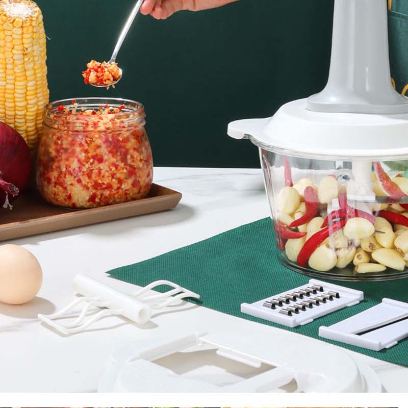 Manual Minced Vegetable Crusher Meat Grinder Machine Household Multi-function Cooking Machine Squeezed Fruit Juice Garlic Chopper Masher Shredded Tool
