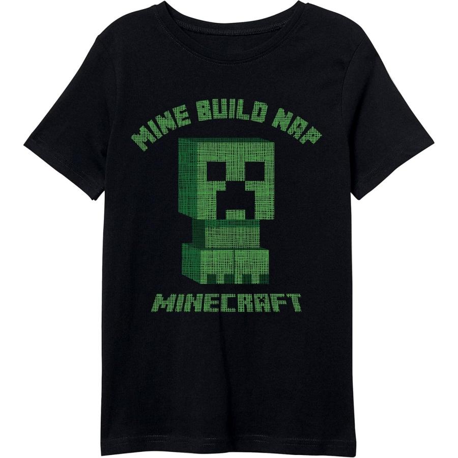 Bioworld Черная футболка для мальчика Minecraft Creeper Mine Build Nap