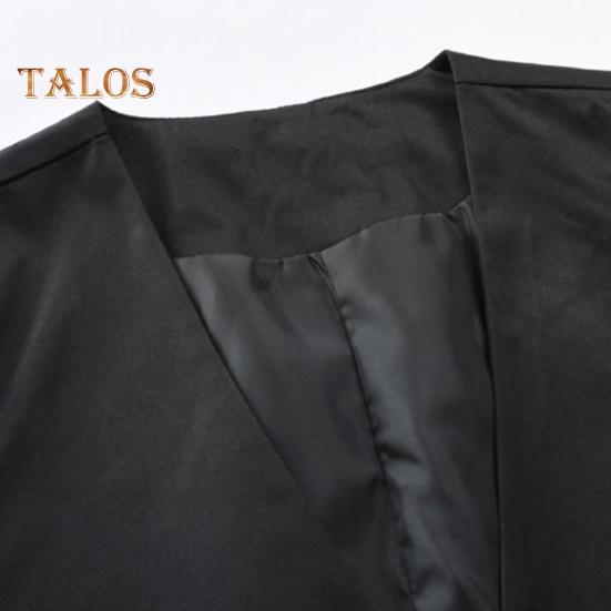 Мужской жилет с V-образным вырезом без рукавов однобортный пиджак однотонный карманный дизайн осенне-зимний деловой жилет