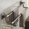 Towel Holder Self-adhesive Double Layer Bathroom Towel Rack No Drilling Towel Bar Kitchen Storage Rack Bathroom Organizer