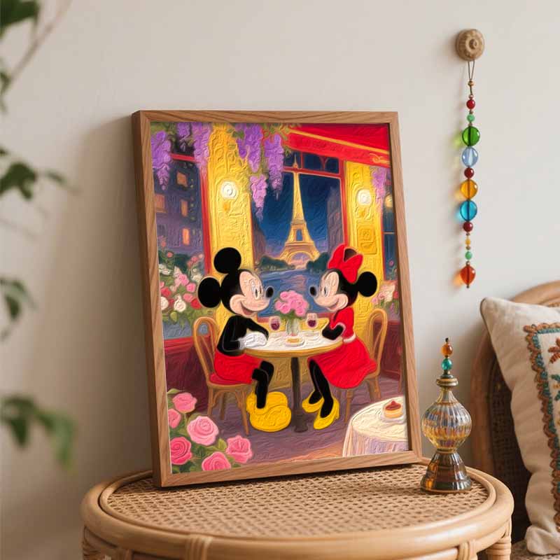 Disney Микки и Минни Париж Эйфелева башня Раскраска по номерам Набор для рисования Арт-набор Домашний декор Подарок