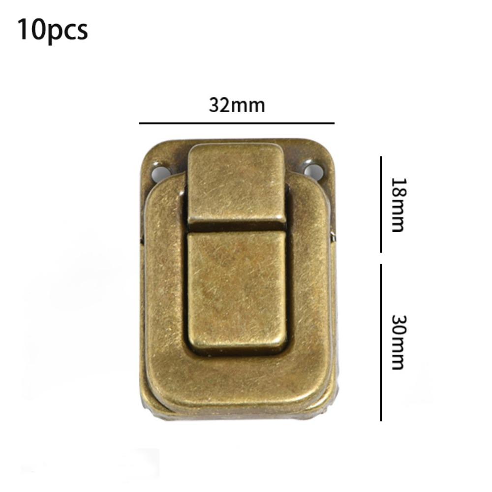 10pcs Decorative Vintage Antique Lock Zinc Alloy Bronze Finish Toggle Catch Lock Retro Hasp Latches Hardware Components