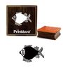 Printtoo Fish Design Square Wooden Rubber Stamp Diary Card Print Craft Block-2 X 2