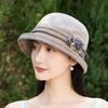 Spring and summer new jacquard curled dome elegant versatile fashion bucket hat fashion hat temperament mother hat basin hat