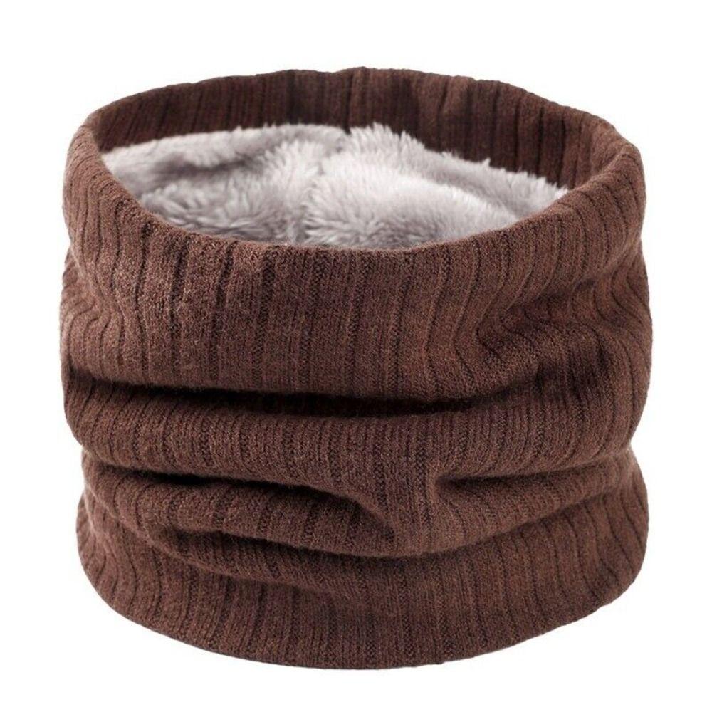 Windproof Knitted Neck Warmer Winter Neck Gaiter Fleece Lined Scarf Circle Loop Scarves