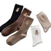 5 Pairs Bear Embroidery Snow Boot Socks Breathable Sports Socks Women Socks  Autumn